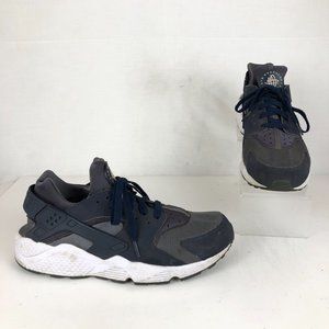 Nike Men's Size 11 Air Huarache Dark Grey Midnight Navy Blue Lace-Up Sneakers